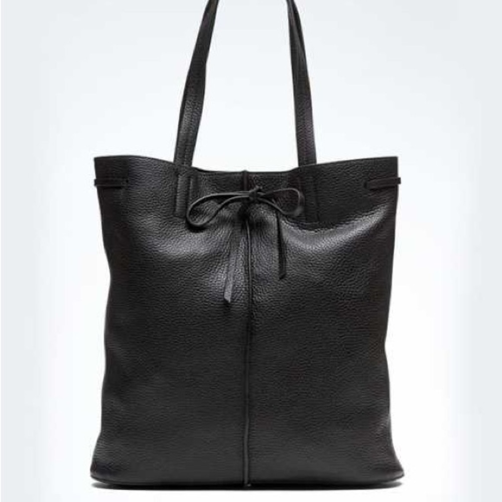 Banana Republic Black Leather Tote Bag